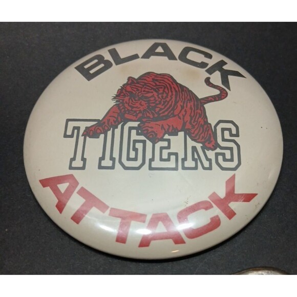 Vtg Lot Tigers Button Pins Ski NCA Cheer Big Safety Pin 90 & TX Keychain Cards - Picture 7 of 14